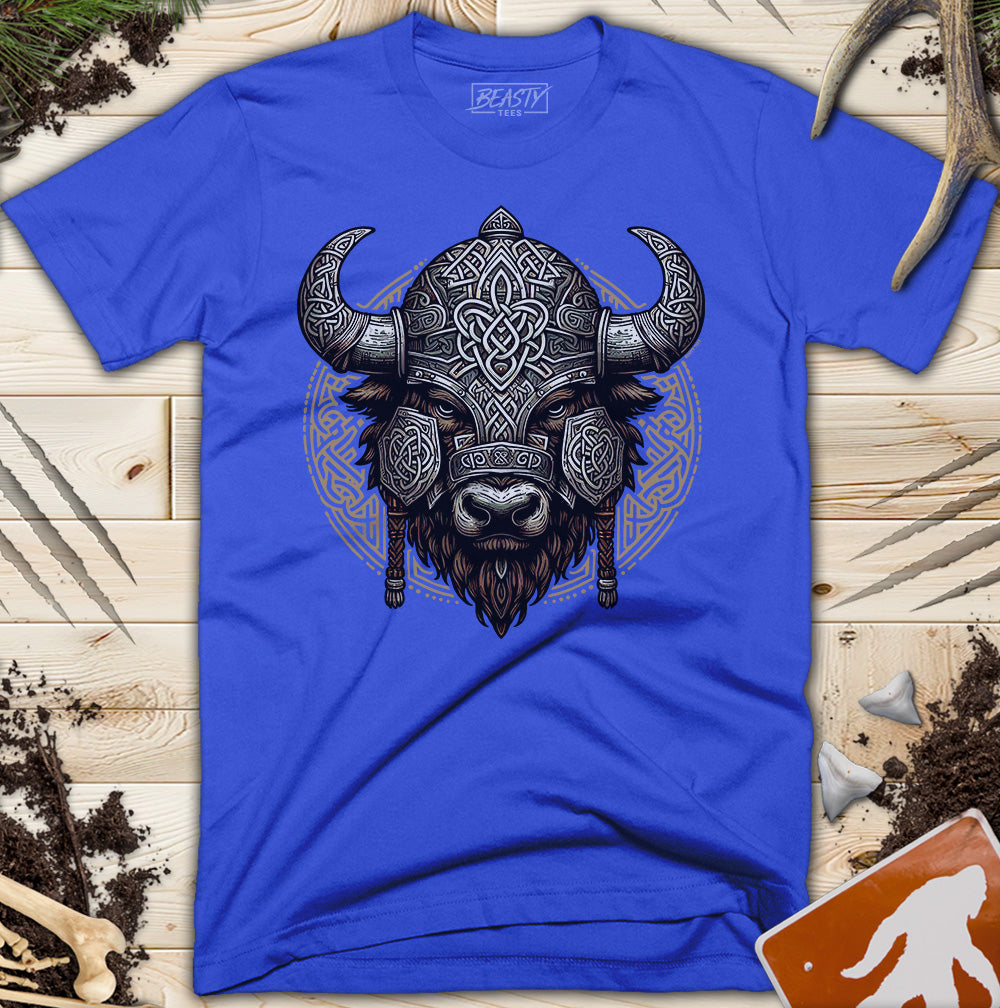 Celtic Bison Warrior Head T-Shirt