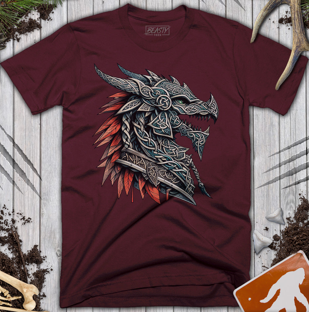 Celtic Dragon Warrior Head T-Shirt
