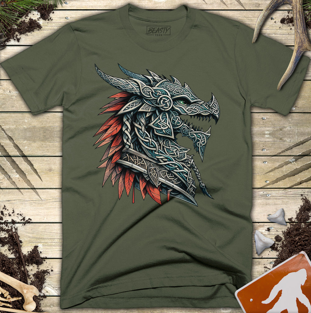 Celtic Dragon Warrior Head T-Shirt