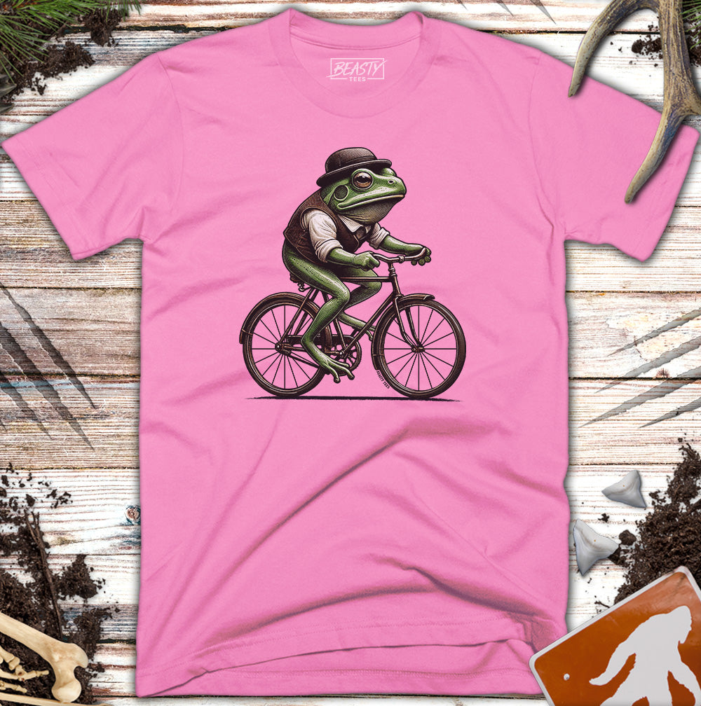 Vintage Frog Riding Bicycle T-Shirt