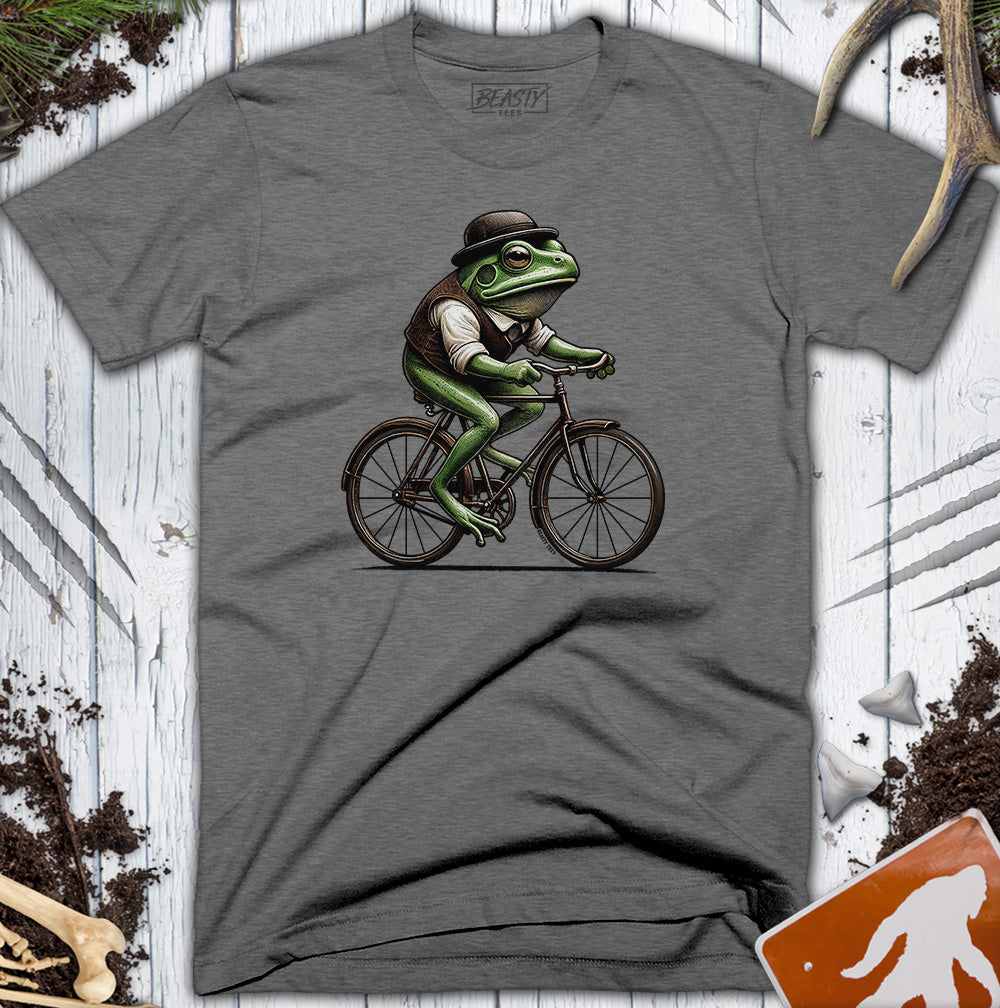 Vintage Frog Riding Bicycle T-Shirt
