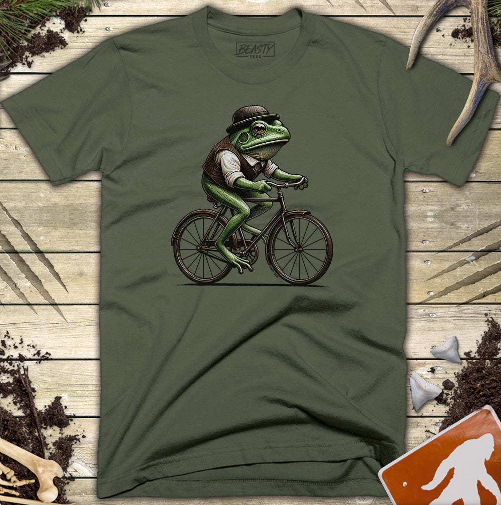 Vintage Frog Riding Bicycle T-Shirt
