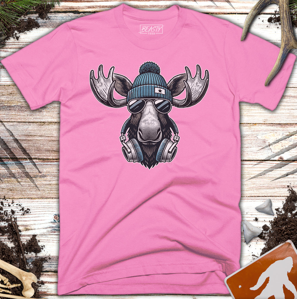 Cool Moose Headphones & Sunglasses T-Shirt