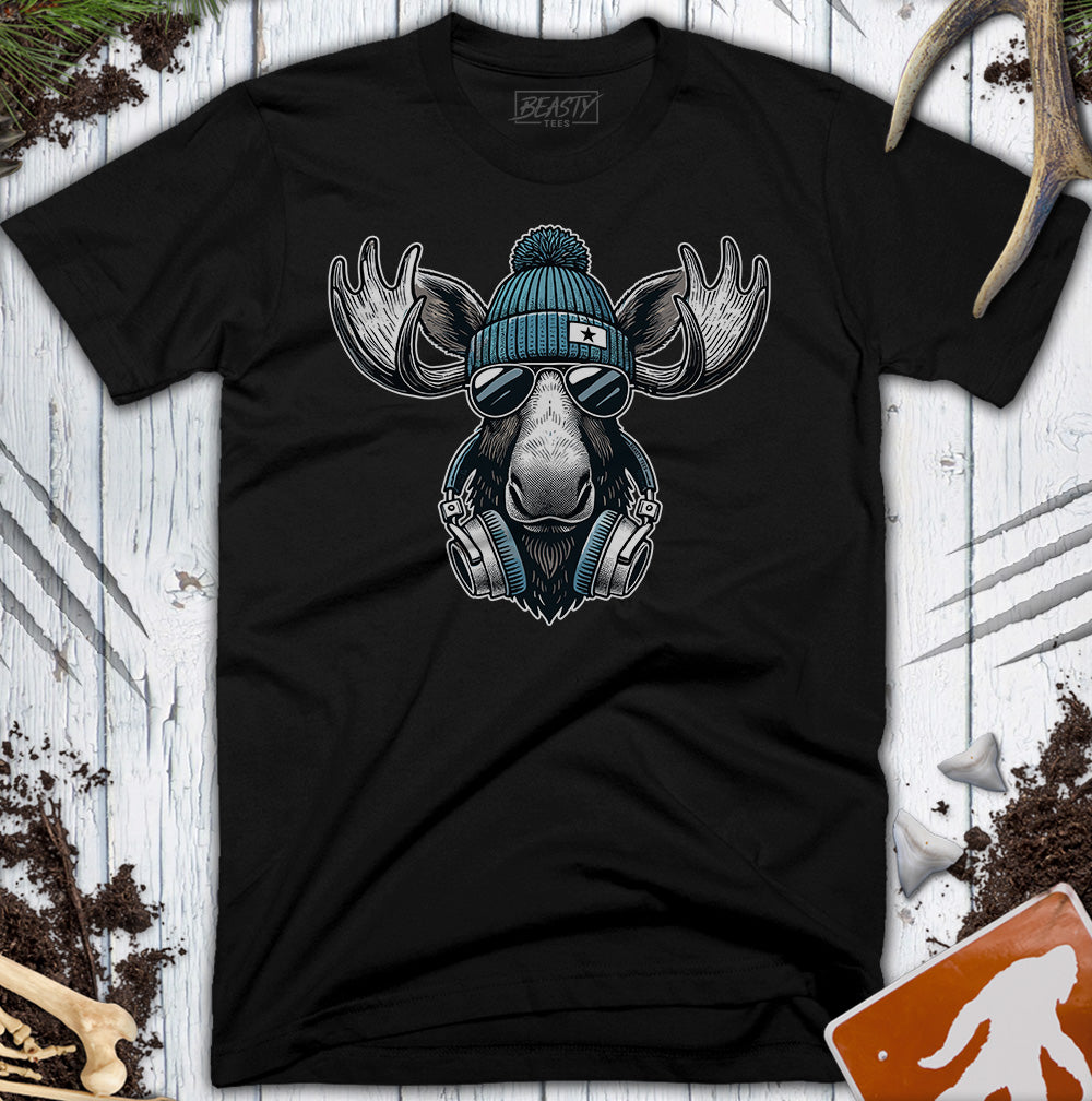 Cool Moose Headphones & Sunglasses T-Shirt