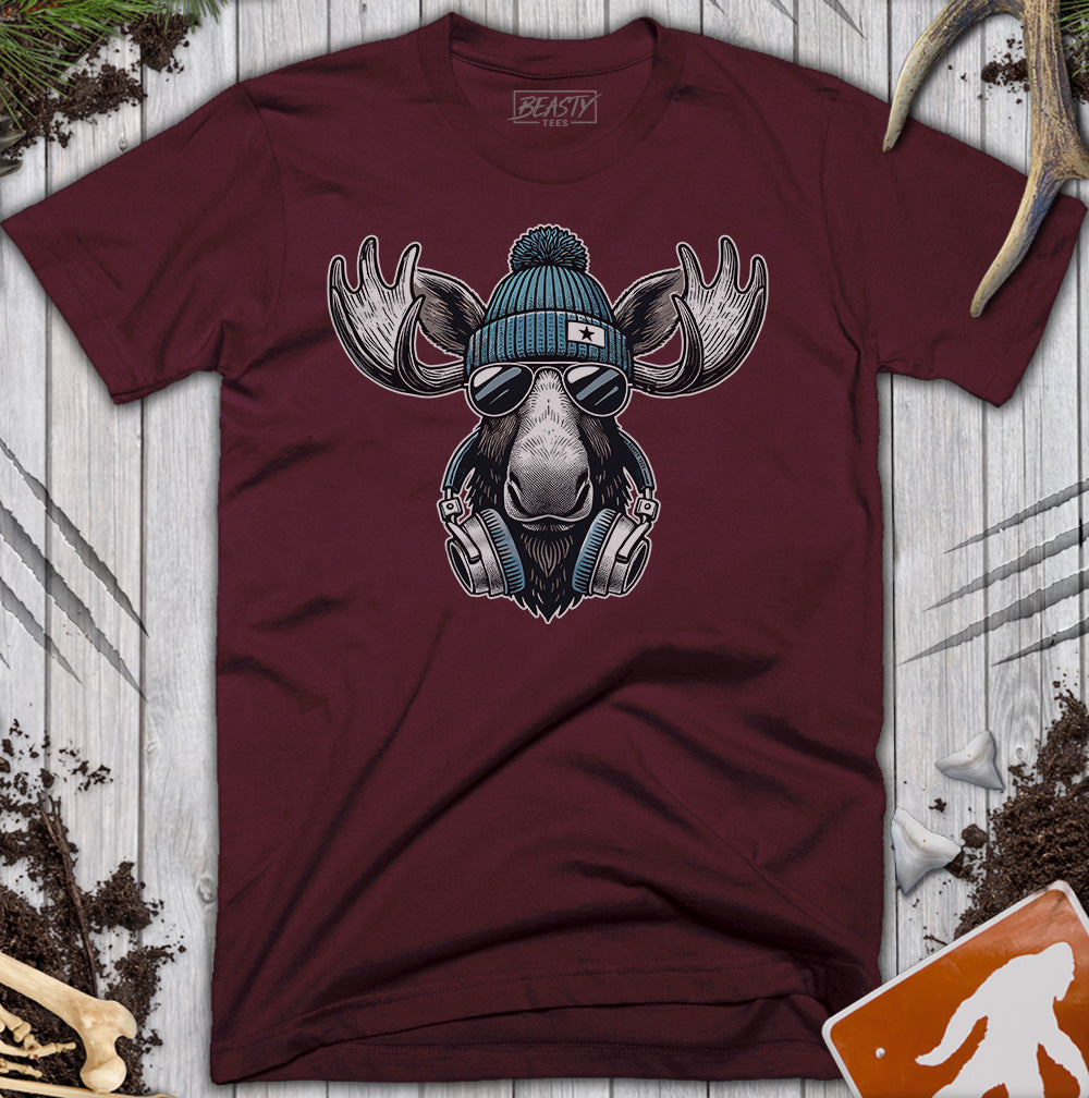 Cool Moose Headphones & Sunglasses T-Shirt