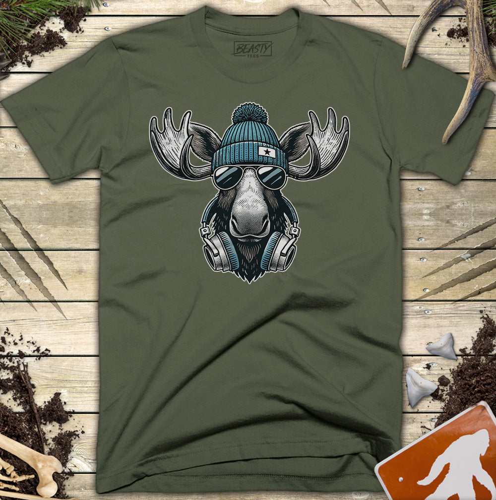 Cool Moose Headphones & Sunglasses T-Shirt