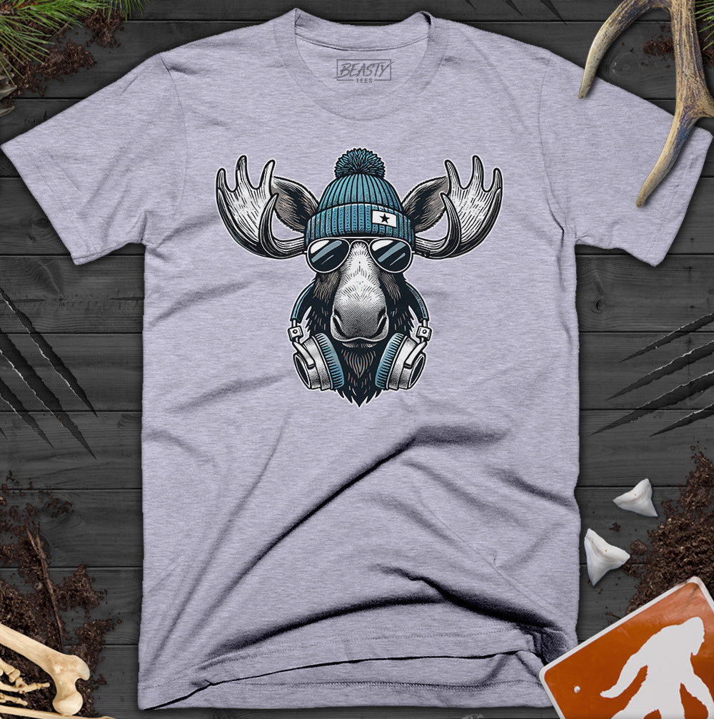 Cool Moose Headphones & Sunglasses T-Shirt