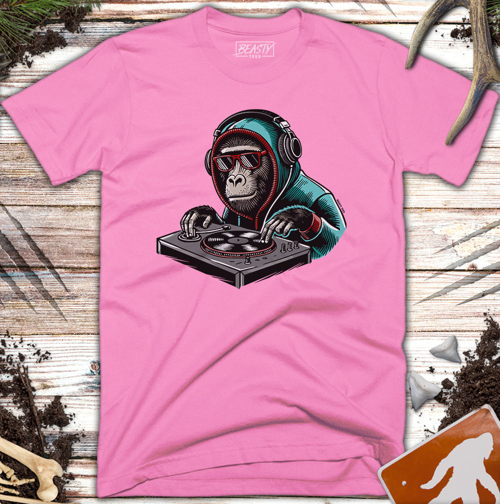 Monkey Chimp DJ Turntable T-Shirt