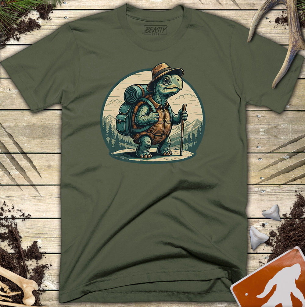 Old Hiking Turtle T-Shirt