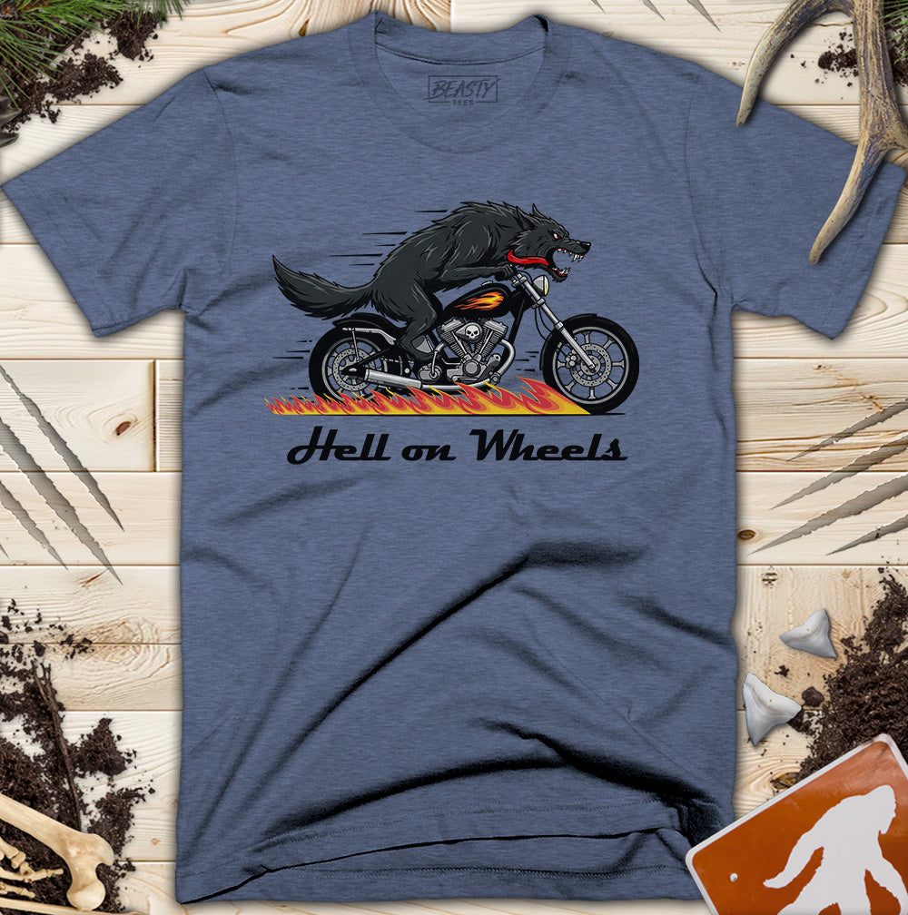 Hell on Wheels Wolf Motorcycle T-Shirt