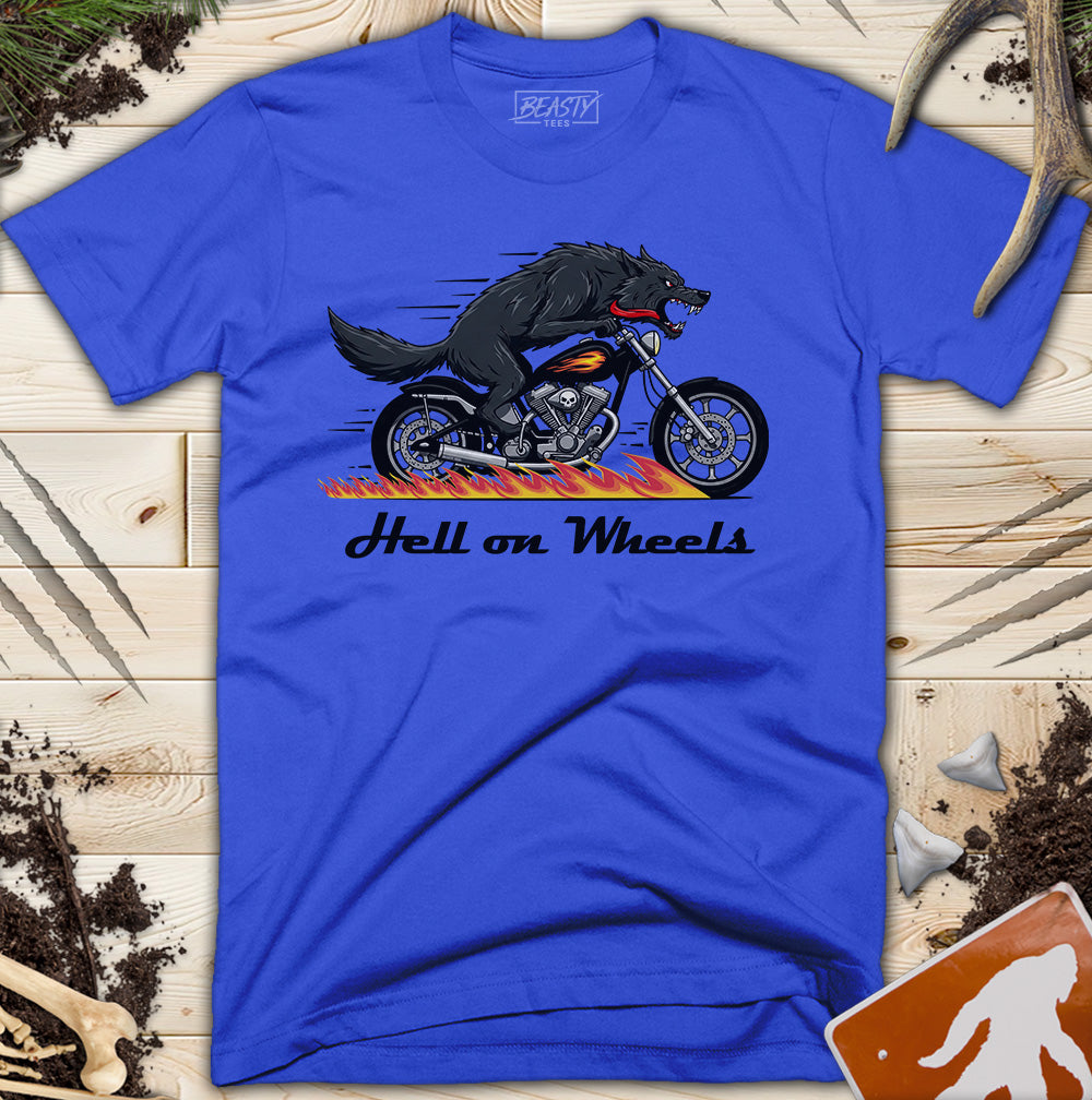 Hell on Wheels Wolf Motorcycle T-Shirt