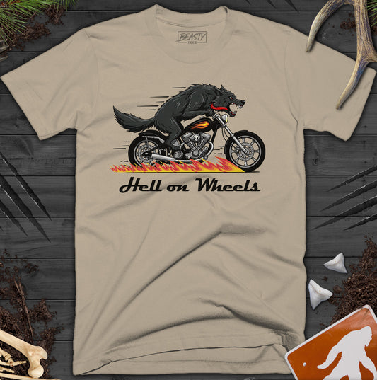 Hell on Wheels Wolf Motorcycle T-Shirt