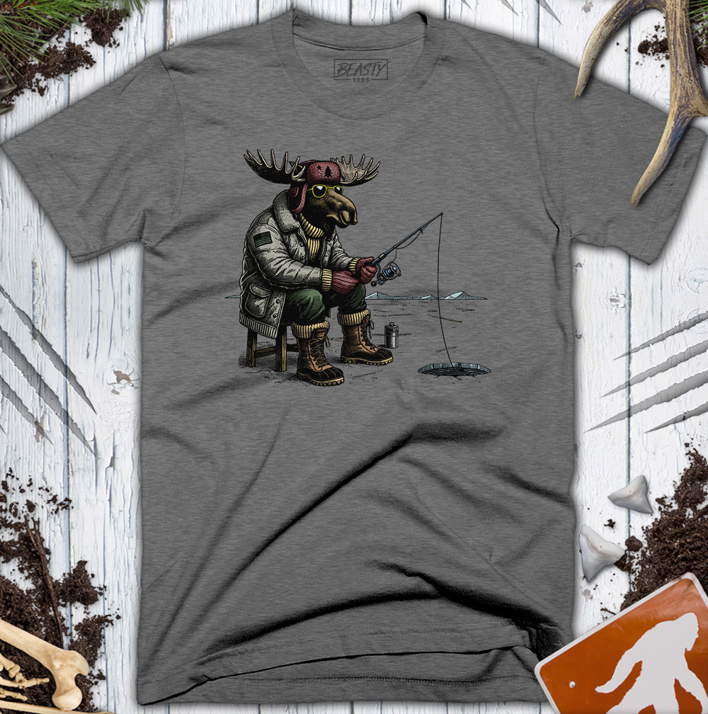 Moose Ice Fishing T-Shirt