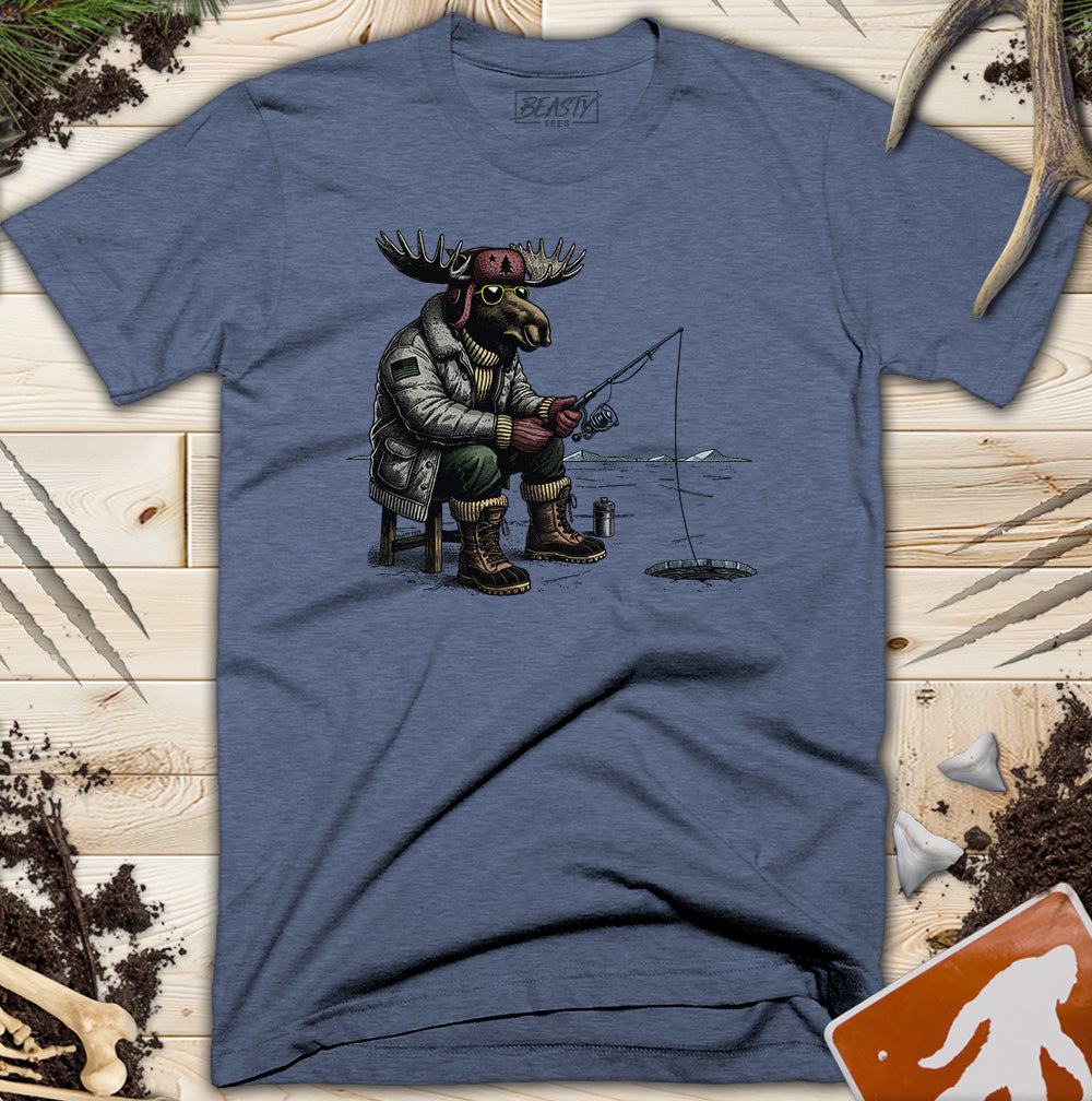 Moose Ice Fishing T-Shirt