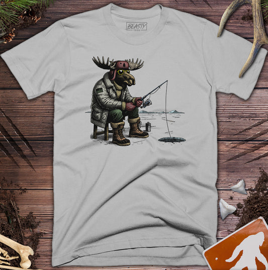 Moose Ice Fishing T-Shirt