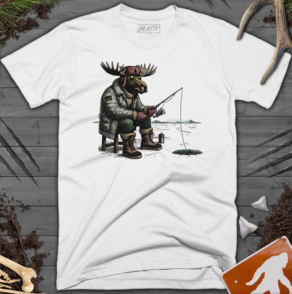 Moose Ice Fishing T-Shirt